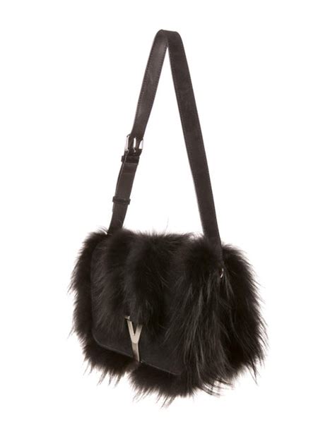 yves saint laurent fur bag